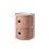 Modern Pink Round Bedside Table with Large Drawer Storage, 2 Tier Stackable Design for Bedroom 1