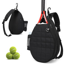 Waterproof Tennis Backpack Holds 2 Rackets with Wet Dry Compartment and Quilted Pickleball Sling Bag