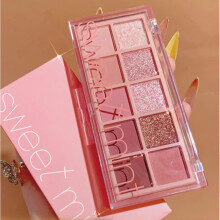 10 Color Matte and Glitter Eyeshadow Palette, Long Lasting Waterproof Pigment, Rose Rose