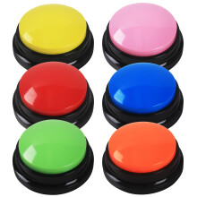 6er-Pack Buzzer mit Aufnahmefunktion, Sprachausgabe-Trainings-Buzzer für Haustiere mit 30 Sekunden Aufnahmezeit, Intelligenzspielzeug für Hu