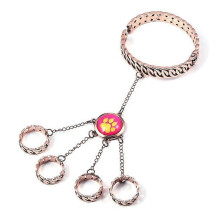 Marienkäfer-Ring-Armband-Set mit Krallen- und Hundekrallen-Motiv, Ring zum Öffnen und Schließen, Geschenk für Kinder