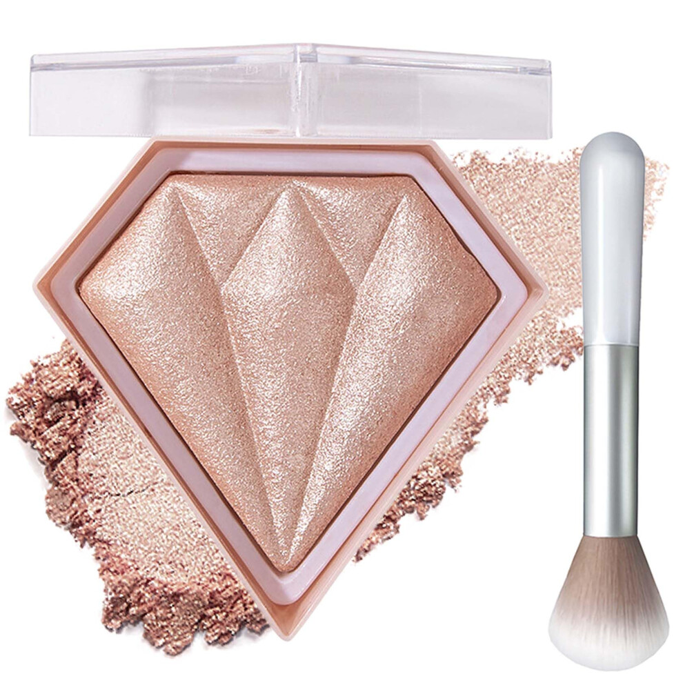Waterproof Shimmer Highlighter Powder Palette 04# Long Lasting Face Contour Glitter Makeup