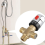 Thermostatic Mixing Valve Solid Brass G1/2 Compatible with Shower System Water Temperature Control Pipe Basin T 5