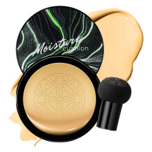 Buff Beige Mushroom Head Air Cushion CC Cream Foundation, BB Cream Concealer, Full Coverage, Oil Control Waterproof for All Skin Types