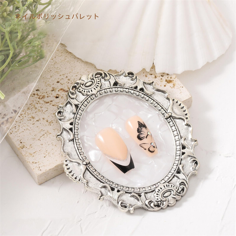 Silver Nail Art Mixing Palette Resin Tray for MultiColor Painting and Versatile Cosmetic Use