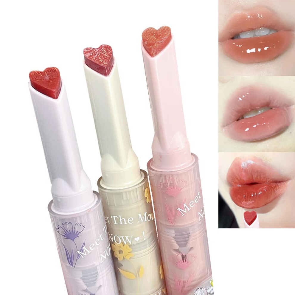 Jelly Lipstick with HeartShaped Tinted Lip Balm, LongLasting Moisture and Glossy Finish