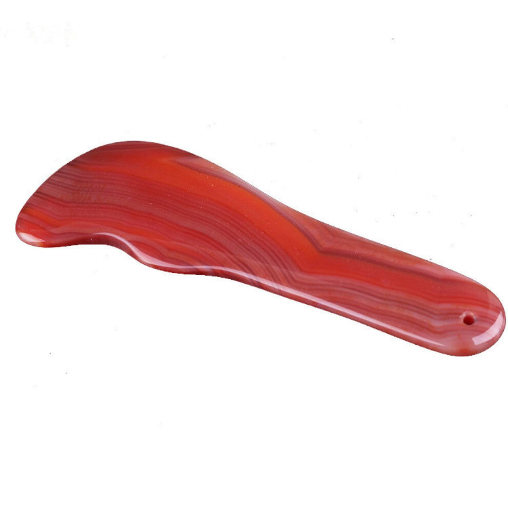 Jade Gua Sha Red Agate Massage Stone for Face and Neck Skin Lifting and Wrinkle Removal