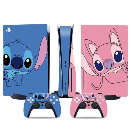 PS5 optical drive version sticker, cool PS5 skin,controller handle,for PS5 console and controller,Adorable Sticker,Cute skin,Cartoon anime,Lilo Stitch