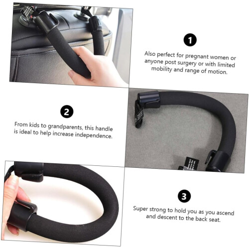 Car Headrest Grab Handle with Secure Strap for Vehicle Safety and Passenger Mobility Aid 1
