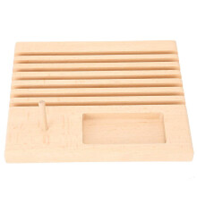 Sewing Ruler Organizer and Wooden Bobbin Holder with Smooth Finish Quilting Storage Rack