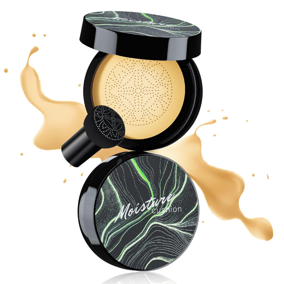 Cream/Beige Cc Foundation Buff Full Coverage Hydrating Oil Control Longlasting With Sponge For Mature Skin