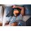 Orange Plush Sleep Mask with Soft Comfort, Effective Light Blocking and Adjustable Strap for Travel 3