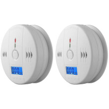 2 Pack Smoke Detector And Carbon Monoxide Detector Alarm with Lcd Display A