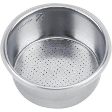 Coffee Filter Basket Silver Stainless Steel Strainer, 2 Cups 51mm Non Pressurized Strainer (D-583-A)