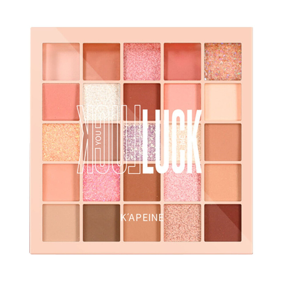 White 25 Color Eyeshadow Palette With Pearl And Glitter, Long Lasting Sweatproof Blendable Shades