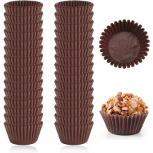 Lotbun Lot de 1000 caissettes à muffins en papier, mini moules à muffins en papier marron pour petits cupcakes, pour la pâtisserie