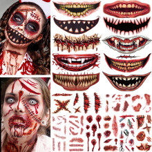 Halloween Makeup Kit with Realistic 3D Fake Scars Tattoos for Adults, Easy Costume Wound Effects