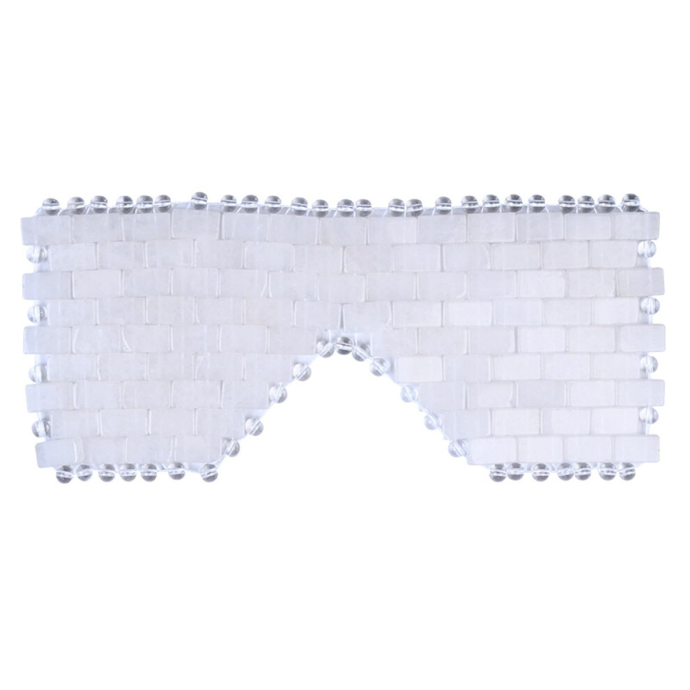 Jade Eye Mask with Cooling Sensation for Facial Relaxation, Handcrafted Natural White Crystal