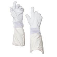 Beekeeping Gloves 2XL Goatskin Leather with Long Canvas Sleeve Vent and Elastic Cuffs