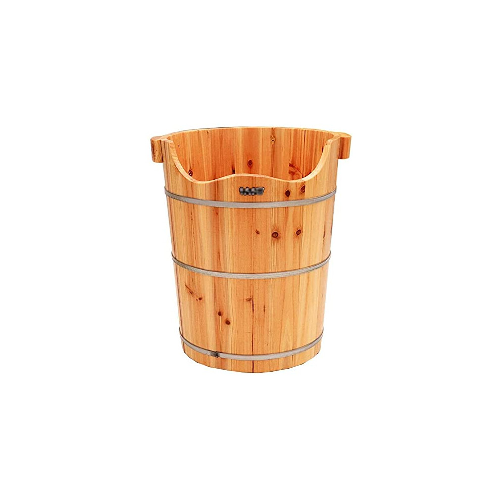 Wooden Foot Bath Spa Basin with Heat Retention, LeakResistant Fir Tub and Massage Node Footboard