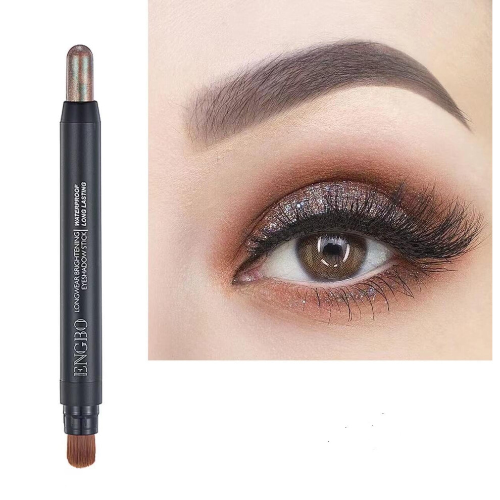 Waterproof Eyeshadow Stick with Dual Matte Shimmer Finish and BuiltIn Sponge Applicator