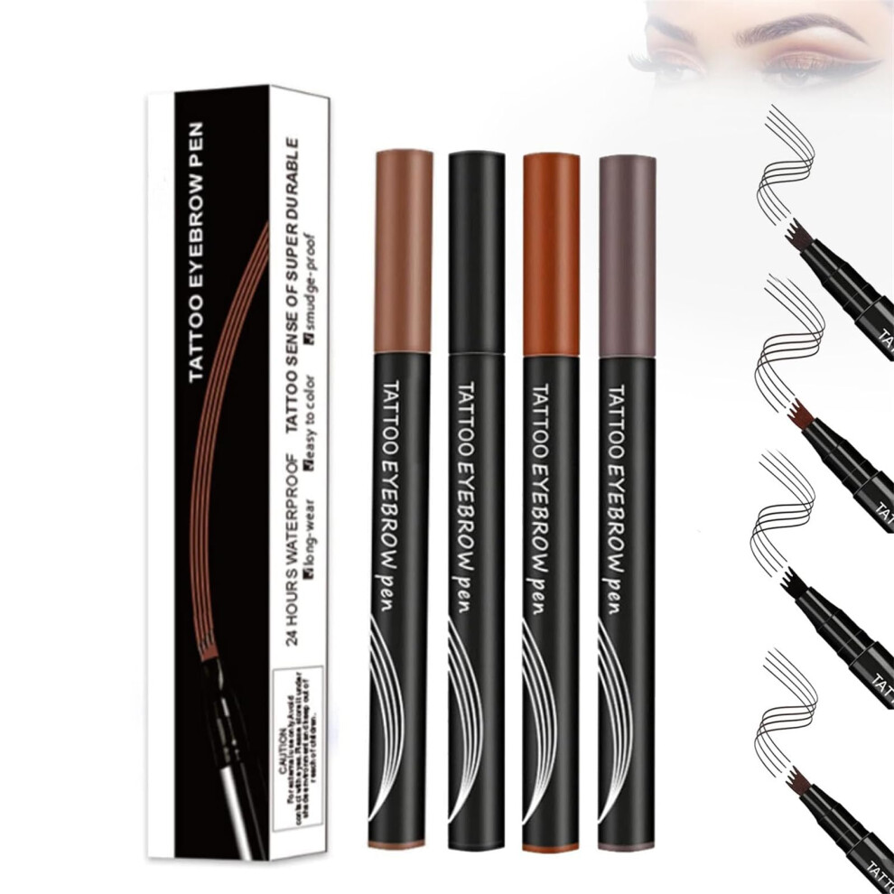 Waterproof Eyebrow Pencil with 4D MicroFork Tips, Smudge Proof Long Lasting Brow Pen for Natural Look