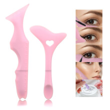 Eyeliner Stencil Set with Winged Eyeliner Tool, Reusable Waterproof Silicone Guide for Beginners, Pink