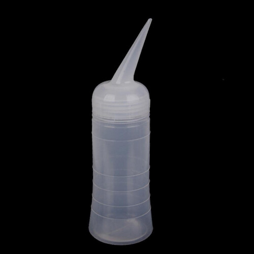 Dry Shampoo Bottle with Precise Angled Tip, 120ml Clear Graduated Salon Applicator 1