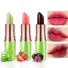 3 Pcs Red Cherries Color Changing Lipstick,aloe Vera Strawberry Long Lasting Lip Care Moisturizer Lip Balm Korean Magic Color Change Lip Gloss Lip Tin