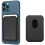 Magnetischer Kartenhalter für iPhone 12/13-Modelle PU-Leder Schwarz 1