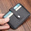 Slim Card Holder Wallet, Minimalist PU Leather Card Case Black 4