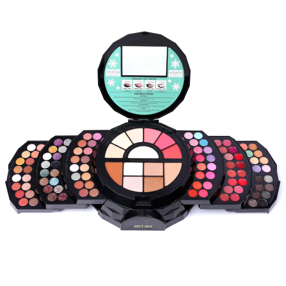 Makeup Kit All In One with 108 Colors Eyeshadow Palette Lip Blush Concealer Highlighter Travel Set