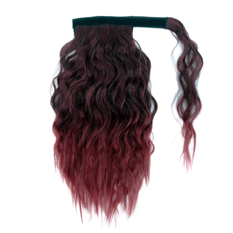 Unisex Black,Red,Brown 14 Inch Afro Kinky Curly Hair Extensions Synthetic Drawstring Ponytail Natural Black Brown T1b Burgundy