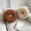 (Coffee) Decorative Round Pleated Throw Pillows with Center Button, Solid Floor Cushion for Sofa Couch Bed 5