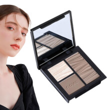Contour Makeup Palette with Buildable Shades and Glossy Highlighter Powder Warm Tones