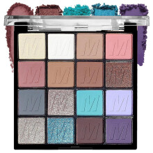 9 Color Eyeshadow Palette Matte and Shimmer Pigmented Blue Champagne Gold for Travel