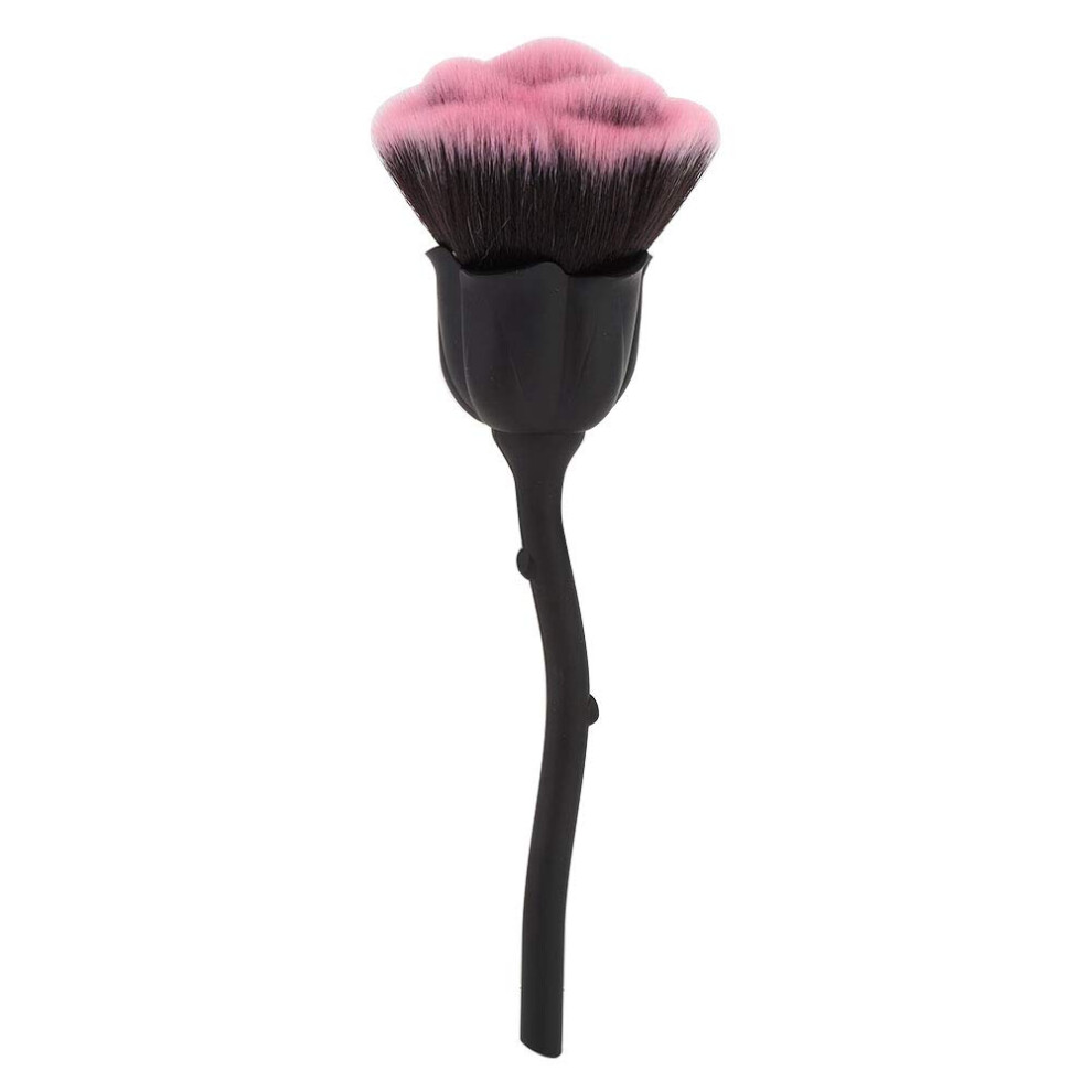 Black Nail Dust Brush With Long Handle For Gentle Powder Removal Manicure Cleaning Brush