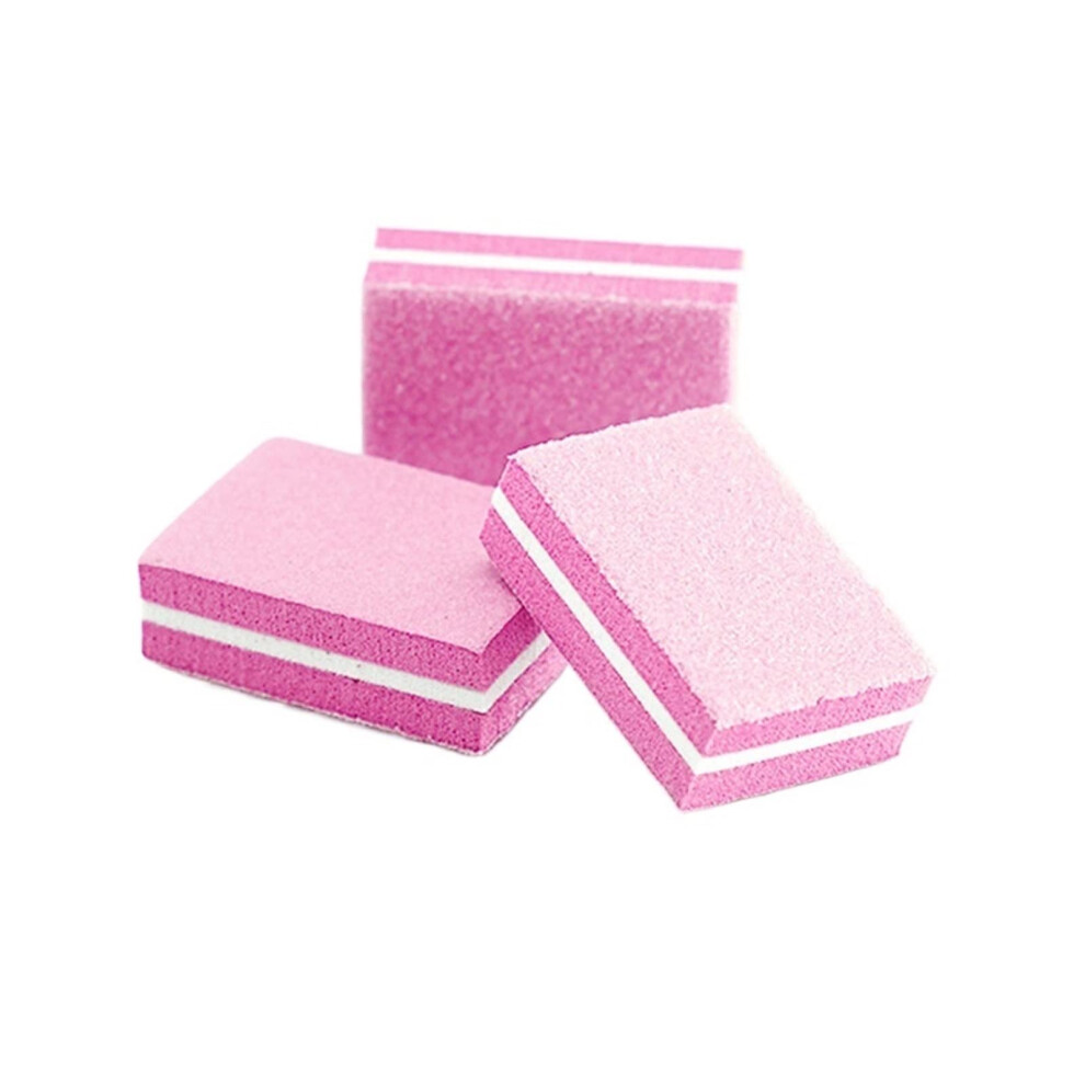 Pink 100Pcs Mini Nail Buffer Block Set Â Professional Sanding Nail File For Gel Polish Manicure