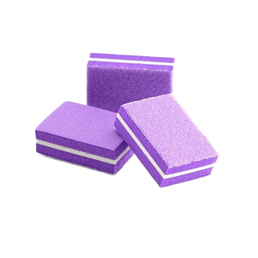 Purple Nail Buffer Block 100Pcs Mini Sanding Files For Salon And Home Manicure
