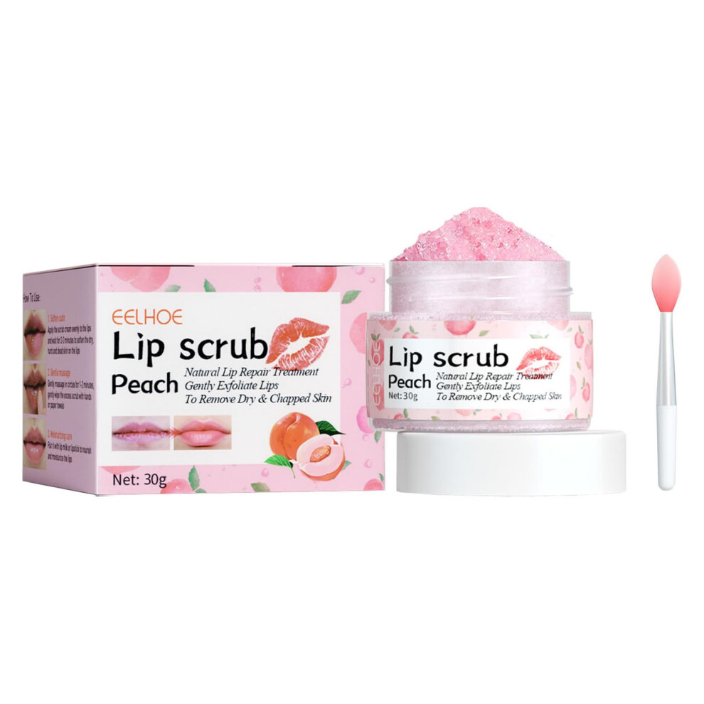 Dark/Peach Lip Scrub And Exfoliator For Lips Lightening, Aroma Moisturizer For Dry Chapped Lips