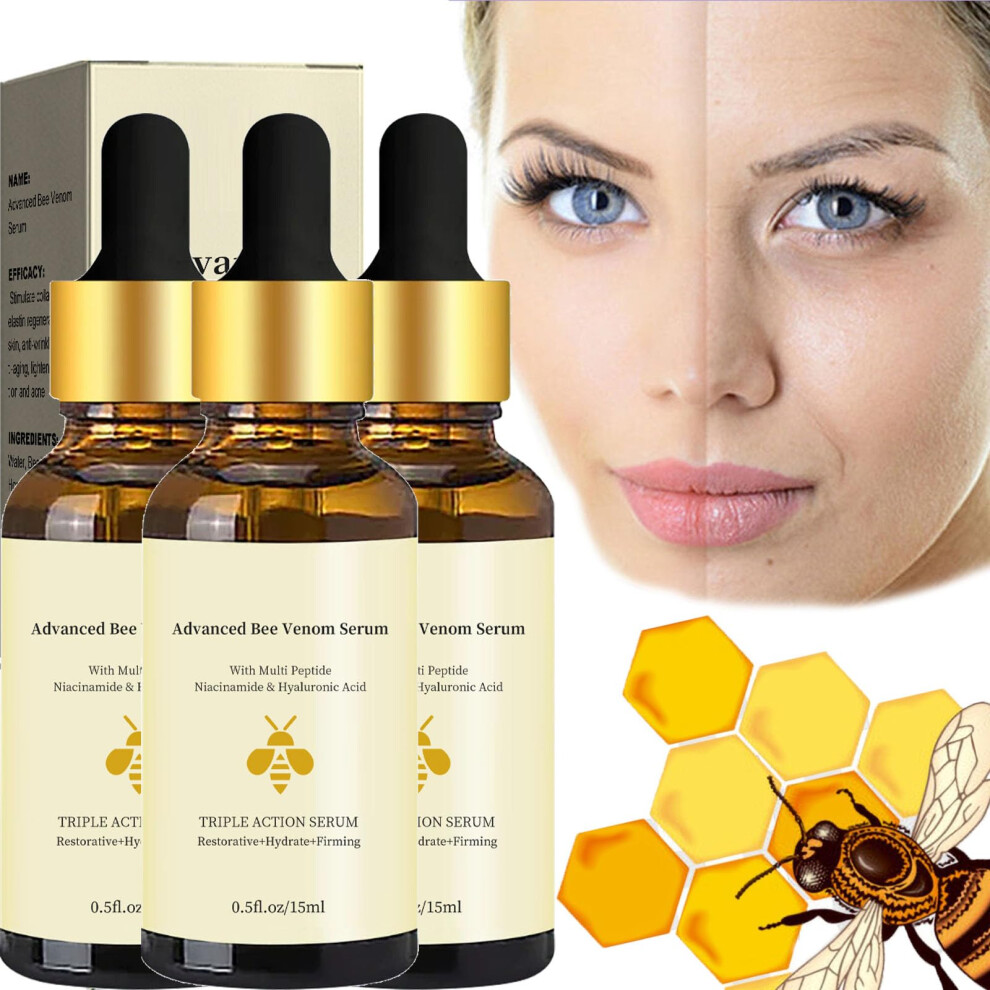 Advanced Bee Venom Anti Aging Facial Serum 3 Box Wrinkle Smoothing Firmness Boost