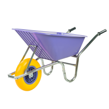 KCT 110L Garden Wheelbarrow Purple Heavy Duty Metal Gardening Wheel Barrow Non Slip Handles