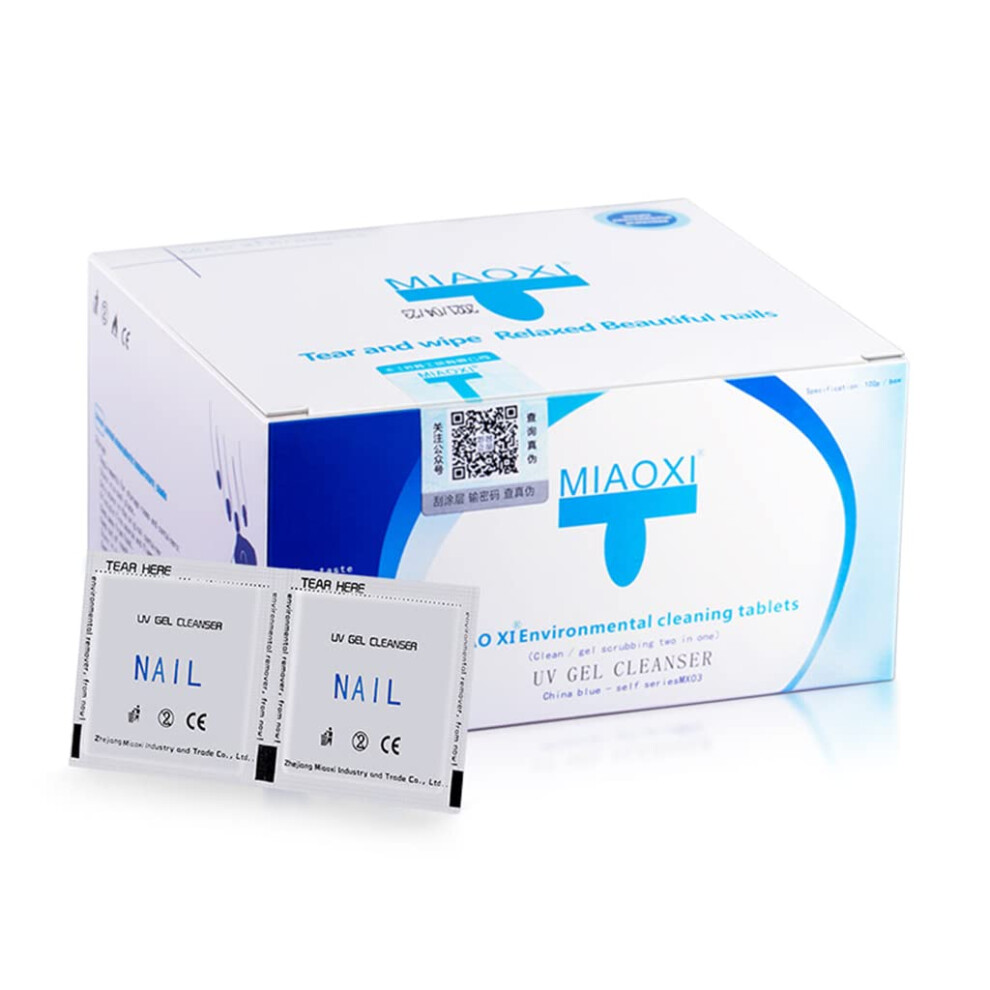 Gel Nail Polish Remover Wipes 100PCS Fast Removal Acrylic Pads Individually Wrapped for Salon and Travel