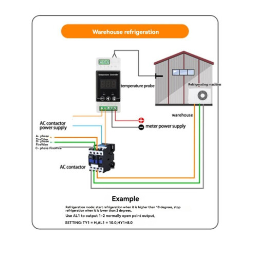 LED Rail Thermostat DC8-24V 2-Way Relay Din Rail Mounted Controller Heating and Cooling Temperature Alarm Controller A 1