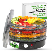 NutriChef Food Dehydrator Machine ? 5 Tray Electric Food Dryer for Jerky, Fruits, Vegetables, Mushrooms, Herbs | Compact Countertop Dehydrator with
