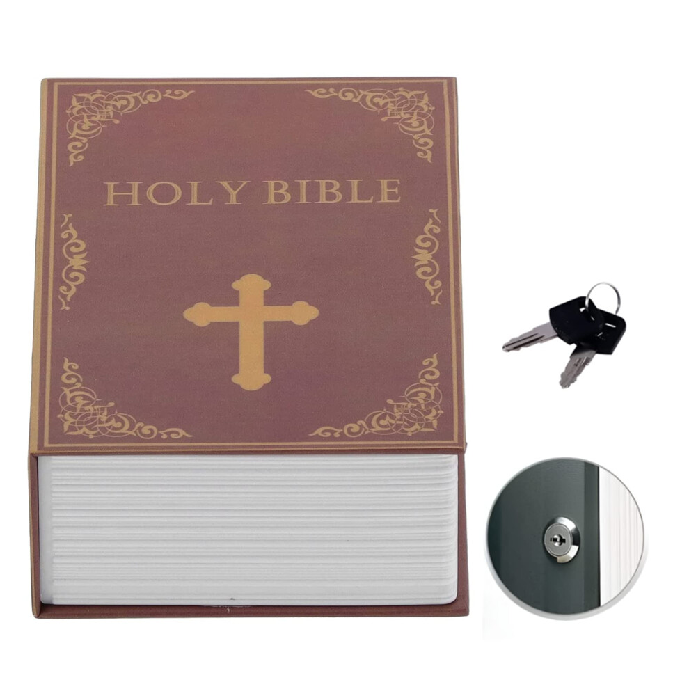 Diversion Book Safe With Key Lock, Hidden Sturdy Small Safe,Portable Cash Jewelry Secret Safe,Classical Design Book Safe 789513358029