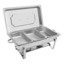 Lightweight Chafing Dish Buffet Set, Stainless Steel Food Warmers, Buffet Tray with Lid, Rectangular Chafing Dish, for Parties, Events, Picnics,