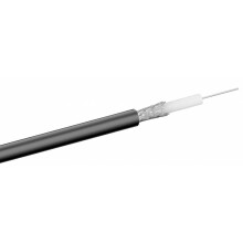 Goobay 50093 RG 58 Coax Cable, 2X Shielded, Black, 100m Length