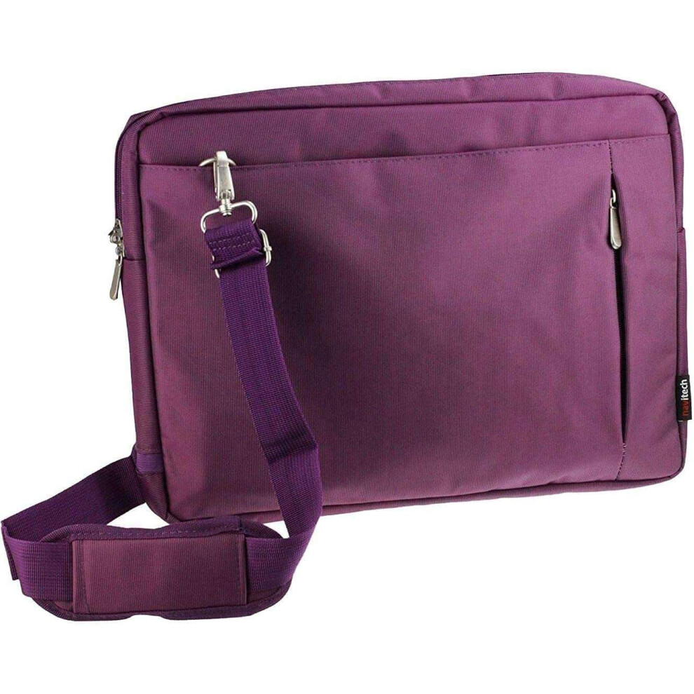 Navitech Sleek Water Resistant Travel Bag - Compatible With Pofoto 9.5" Portable Dvd Player Purple 5063295711278