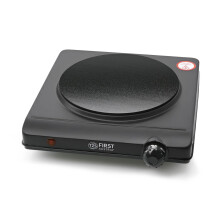 TZS First Austria - Infrared Hot Plate Single Glass Ceramic Stove Plate ALL Pot Types 1250W - Portable Hob Electric Cooktop for Camping, Dorm &